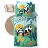 Detské obliečky BAVLNA zelená PANDA 140x200 Detské obliečky BAVLNA zelená PANDA 140x200