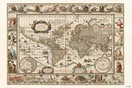 Plagát Starožitná mapa sveta na stenu 61x91,5 cm Plagát Starožitná mapa sveta na stenu 61x91,5 cm
