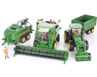 Súprava: kombajn Bruder JD 02132 + traktor 03150 + lis 02032 + figúrka 60007 Súprava: kombajn Bruder JD 02132 + traktor 03150 + lis 02032 + figúrka 60007