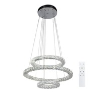 LED kruhové závesné svietidlo 20/40/60cm krištáľové kruhy