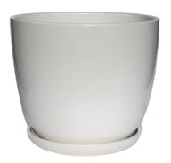 KERAMICKÝ KVETINÁČ S BIELYM LESKOM PRIEMER 14 CM VÝŠKA 12 CM KERAMICKÝ KVETINÁČ S BIELYM LESKOM PRIEMER 14 CM VÝŠKA 12 CM