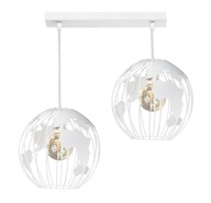 LUSTRE GLOBUS 2 ZÁSADNÉ LAMPA, BIELA ​​GUĽA, LED