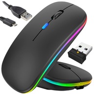 TICHÁ BEZDRÔTOVÁ MYŠ S RGB PODSVIETENÍM TICHÁ BEZDRÔTOVÁ MYŠ S RGB PODSVIETENÍM