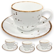 4 x Alumina Cottage White šálka s podšálkou 300 ml porcelán Bogucice 4 x Alumina Cottage White šálka s podšálkou 300 ml porcelán Bogucice