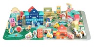 Drevené vzdelávacie bloky mestská podložka 121 ks ECOTOYS Drevené vzdelávacie bloky mestská podložka 121 ks ECOTOYS