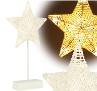 Svietiaca hviezda na batérie, vianočná dekorácia, 10 LED, biela, 39 cm