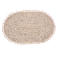 Jutový koberec so strapcami Pletený koberec 80x50