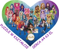 Puzzle + meno Rainbow High tvar SRDCE 63 ks A4 Puzzle + meno Rainbow High tvar SRDCE 63 ks A4