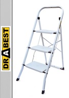 DRABEST 3-stupňový oceľový domáci rebrík