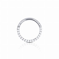 Titanium Clicker Náušnica RING Zirkóny 1,2/12 Titanium Clicker Náušnica RING Zirkóny 1,2/12