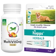 Kvapky proti blchám a kliešťom + vitamíny MultiVit Dog