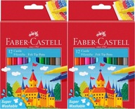 Fixky, fixky, školské fixky, 12 FARIEB, Faber Castell, Castle in Case x 2 Fixky, fixky, školské fixky, 12 FARIEB, Faber Castell, Castle in Case x 2