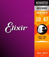 ELIXIR 11002 struny (10-47) Struny pre akustickú gitaru ELIXIR 11002 struny (10-47) Struny pre akustickú gitaru