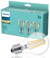 PHILIPS SET 3x E27 LED žiarovka 7W = 60W 2700K TEPLÉ FILAMENT 806lm A60 PHILIPS SET 3x E27 LED žiarovka 7W = 60W 2700K TEPLÉ FILAMENT 806lm A60