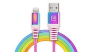 Kábel pre iPhone Lightning - USB A 1m cert. MFI dúhová farba Real-el kvalita