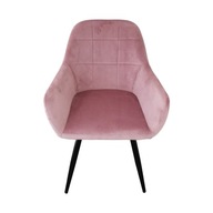Čalúnená zamatová stolička, 2 kusy, ružová