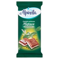Mliečna čokoláda Alpinella plnená mätou 100g, krabička 19 kusov Mliečna čokoláda Alpinella plnená mätou 100g, krabička 19 kusov