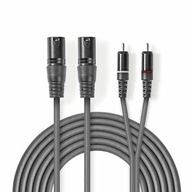 2x XLR - 2xRCA wt - wt 1,5m audio kábel NEDIS 2x XLR - 2xRCA wt - wt 1,5m audio kábel NEDIS
