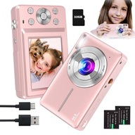 DIGITÁLNY FOTOAPARÁT PRE DETI FOTOAPARÁT 44MP VIDEO HD RUŽOVÁ 32GB DIGITÁLNY FOTOAPARÁT PRE DETI FOTOAPARÁT 44MP VIDEO HD RUŽOVÁ 32GB