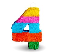 Narodeninová Piñata Číslo 4 Farebná 50 cm