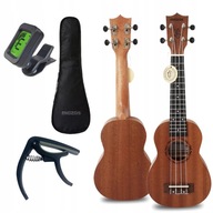 Soprán UKULELE DREVENÁ PREMIUM TUNER SET