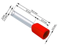 Izolovaný konektor, 1,5/10 červená objímka Izolovaný konektor, 1,5/10 červená objímka