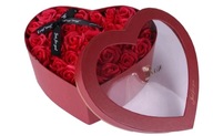 Kvetinová krabička srdce s ružami červený darček ku dňu žien