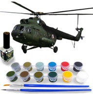 Model Mi-8T poľské armádne lepidlo + farby + štetce