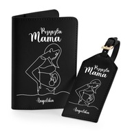 ČIERNE POUZDRO NA PAS Doklady Batožina pre mamu MENO BUDÚCEJ MATKY Dizajn