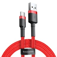 Odolný flexibilný USB-C QC3.0 3A 0,5M červený kábel