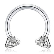 STRIEBORNÁ podkova HELIX ZIRCONIA TITANIUM G23 1.2/8/3 STRIEBORNÁ podkova HELIX ZIRCONIA TITANIUM G23 1.2/8/3