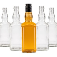 5x 0,5L DANIELS sklenené fľaše na whisky tinktúry BIMBER VODKA VÍNO 500ml