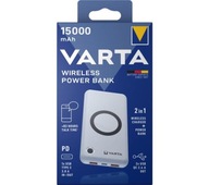 Bezdrôtová powerbanka VARTA 15000 mAh PASS THROUGH 2xUSB USB-C 20W biela