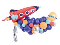 Balónová girlanda raketa vesmírna dekorácia DIY