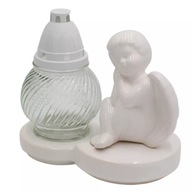 Keramický hrob Anjel Malý biely cintorínsky lampáš Šírka 22 cm LC20 Keramický hrob Anjel Malý biely cintorínsky lampáš Šírka 22 cm LC20
