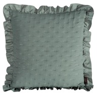 Obliečka na vankúš Libi 45x45, mäta, tmavý volánik Obliečka na vankúš Libi 45x45, mäta, tmavý volánik