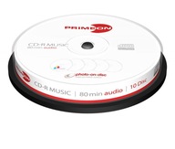 Audio PRIMEON Hudobné CD-R 80-minútová torta 10ks