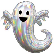 Fóliový balónik GHOST, strieborný Iridescent holo XL Fóliový balónik GHOST, strieborný Iridescent holo XL
