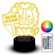 LED NOČNÁ LAMPA, 3D LEV, VAŠE MENO, LEV LED NOČNÁ LAMPA, 3D LEV, VAŠE MENO, LEV