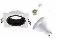 BIELE ŠTVORCOVÉ NASTAVITEĽNÉ STROPNÉ SVIETIDLO + GU10 LED BIELE ŠTVORCOVÉ NASTAVITEĽNÉ STROPNÉ SVIETIDLO + GU10 LED