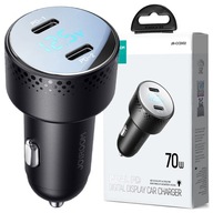 RÝCHLA NABÍJAČKA DO AUTO JOYROOM 2XUSB C 70W S LED DISPLEJOM ČIERNA RÝCHLA NABÍJAČKA DO AUTO JOYROOM 2XUSB C 70W S LED DISPLEJOM ČIERNA