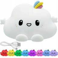 SILIKÓNOVÁ NOČNÁ LAMPA PRE DETI LED RGB USB 16 FAREBNÉ CLOUD LAMPA SILIKÓNOVÁ NOČNÁ LAMPA PRE DETI LED RGB USB 16 FAREBNÉ CLOUD LAMPA