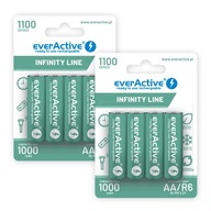 8x AA / R6 everActive Ni-MH 1100 SOLAR DECT dobíjacie batérie 1,2V 1,2V 8x AA / R6 everActive Ni-MH 1100 SOLAR DECT dobíjacie batérie 1,2V 1,2V