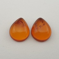 Baltský jantárový pár kabošonov ~12x10 mm č.155 Baltský jantárový pár kabošonov ~12x10 mm č.155
