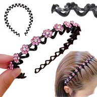 HAIR BAND klasický hrebeňový štras kamienkami pružinová špirála vlásenka gumička HAIR BAND klasický hrebeňový štras kamienkami pružinová špirála vlásenka gumička