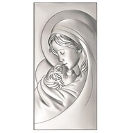 Strieborný obraz Panny Márie Svadobný krst s rytím