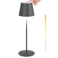 Nočná lampa na stolík 8 farieb RGB USB hliník Tmavosivá 3600mAh Nočná lampa na stolík 8 farieb RGB USB hliník Tmavosivá 3600mAh