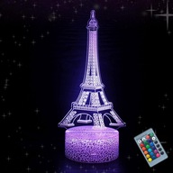 3D LED NOČNÁ LAMPA EIFFELOVÁ VEŽA FRANCÚZSKO LAMPA 16 FARIEB + DIAĽKOVÉ OVLÁDANIE 3D LED NOČNÁ LAMPA EIFFELOVÁ VEŽA FRANCÚZSKO LAMPA 16 FARIEB + DIAĽKOVÉ OVLÁDANIE
