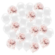 Sada konfetových balónov z bieleho a ružového zlata 30cm 30x