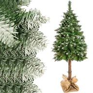Vianočný stromček na kmeni Umelá borovica posypaná snehom 180 cm Hustý Krásny 3D 2v1